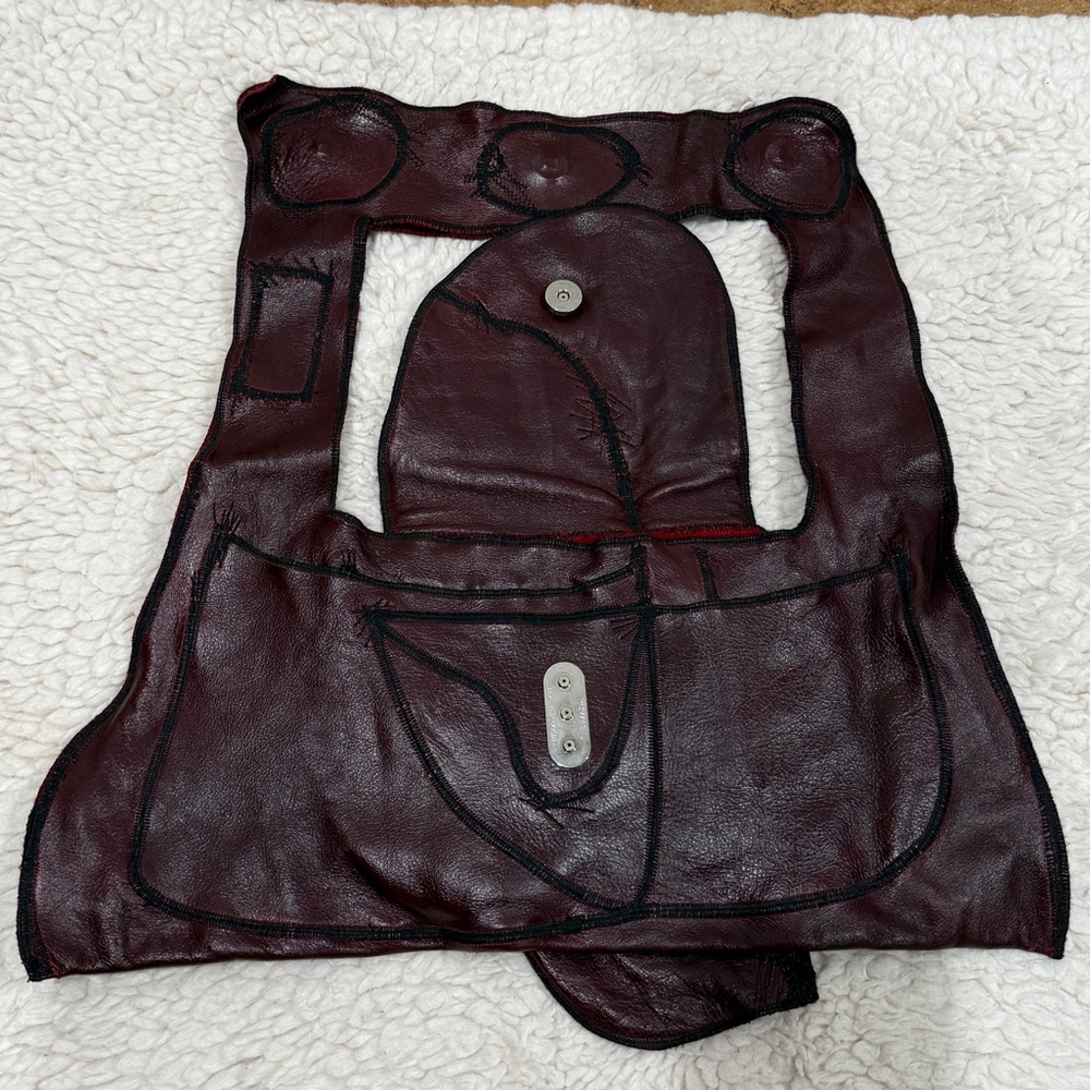 ‼️SOLD‼️(h(om)e) Heather Hambrecht Shoulder Bag Burgundy Organic Distressed - Picture 2 of 14